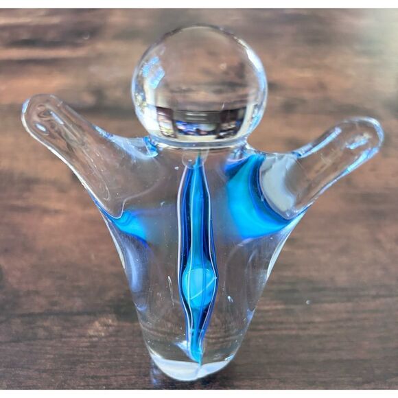 Joy of Life Cobalt Blue Art Glass figure by Schmidt Rhea Glass Studio